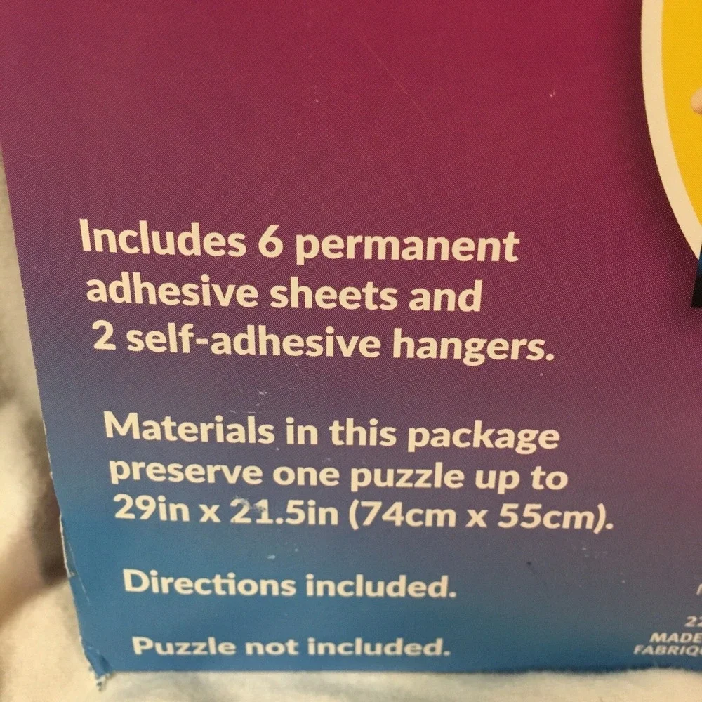 Puzzle Presto! Peel & Stick Puzzle Saver 6 Adhesive Sheets & 2 Adhesive Hangers
